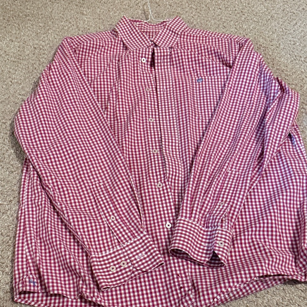 Southern Tide Red Checkered Shirt